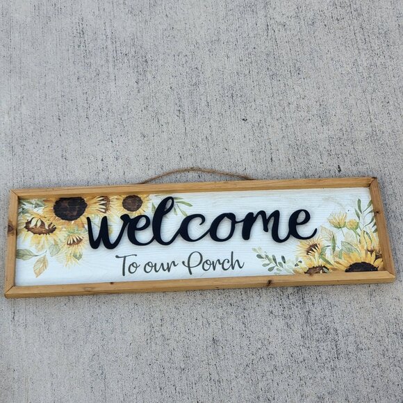 Rectangular Welcome To Our Porch Wooden Sign - Picture 14 of 16